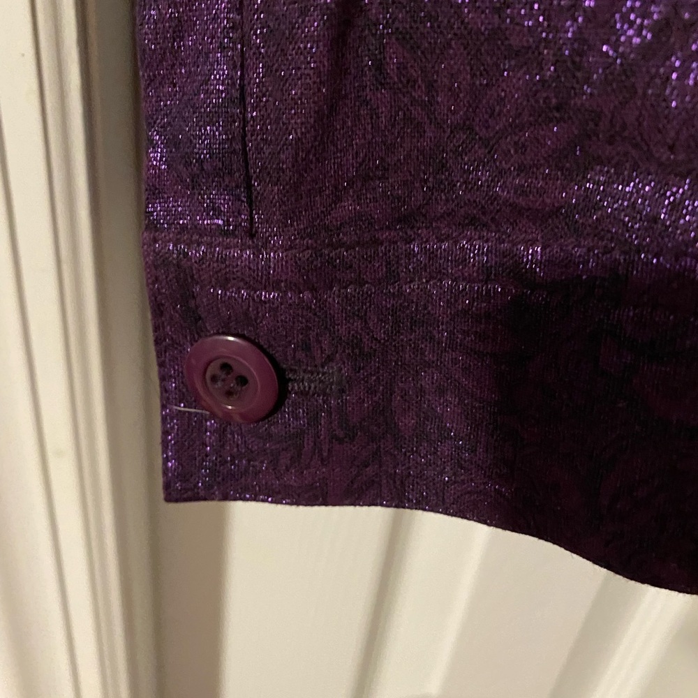 CJ Banks Purple Zipper Down Jacket 2X - Picture 3 of 4